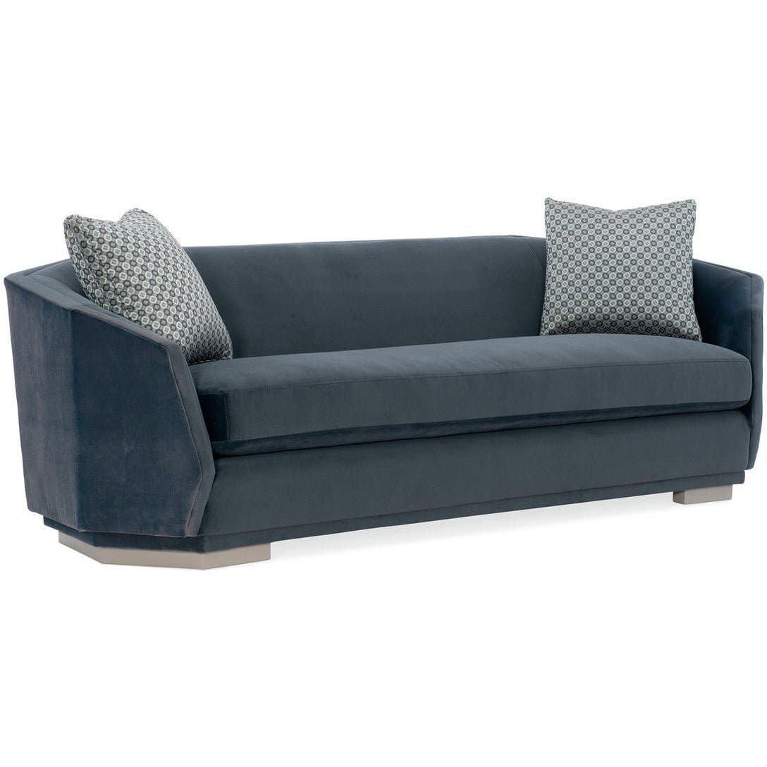 Expressions Curved Sofa in Blue-Gray - HER Home Design Boutique